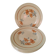 Set of 6 vintage orange and blue floral plates – 1950s