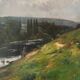Oil on canvas "River Landscape" Karl Daubigny (1846-1886)