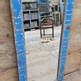 Ancien miroir Art déco en teck birman