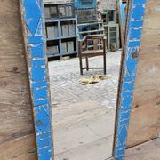 Antique Art Deco mirror in Burmese teak.