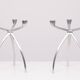 Pair aluminum 3 arms spider candle sticks de bijenkorf 1970s