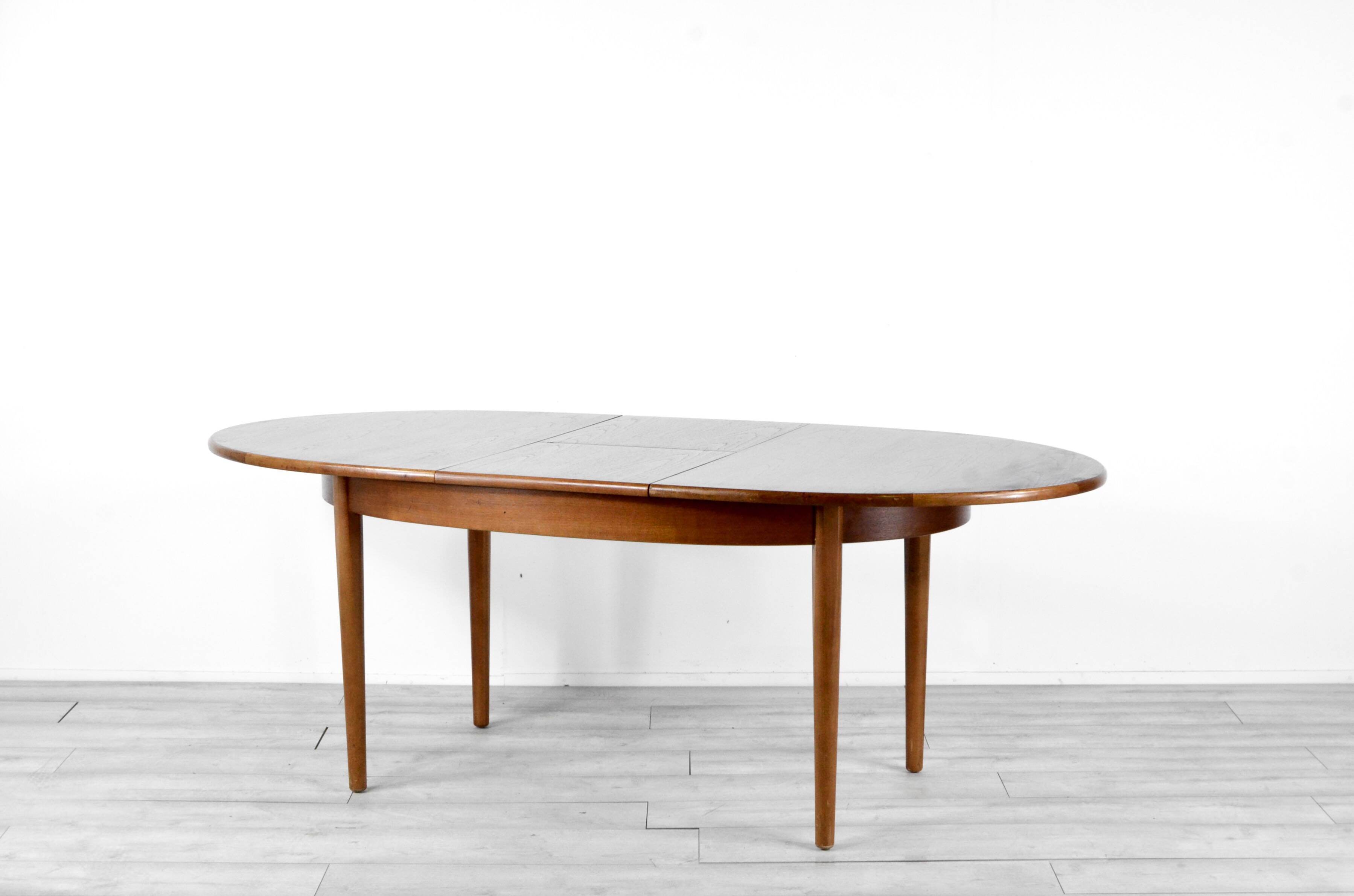 Table à manger extensible vintage en teck d'inspiration danoise
