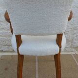 Chic Art Deco bridge chair from the 1950s, fully restored and hand-stitched