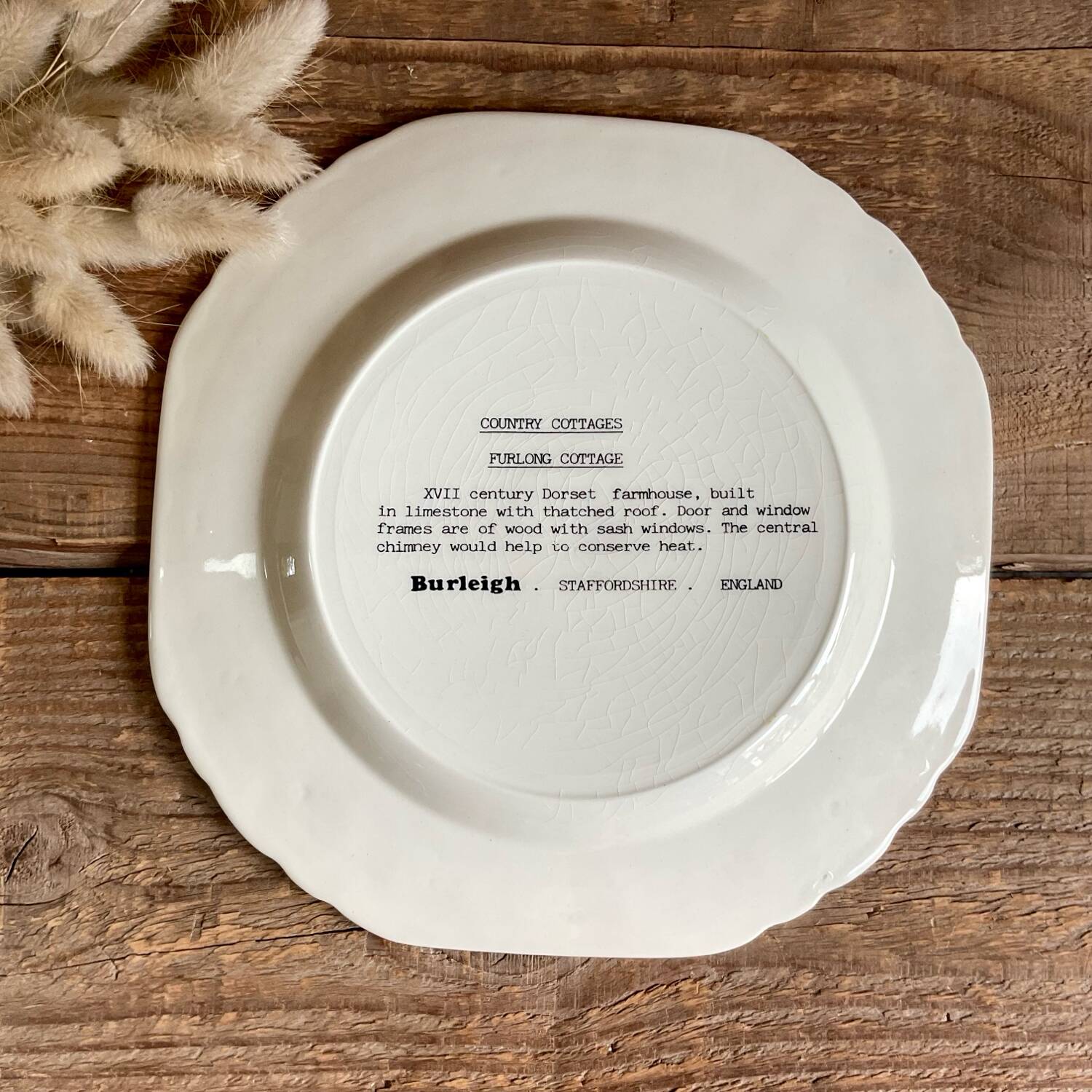 Duo of “country cottages” plates Burleigh Staffordshire England