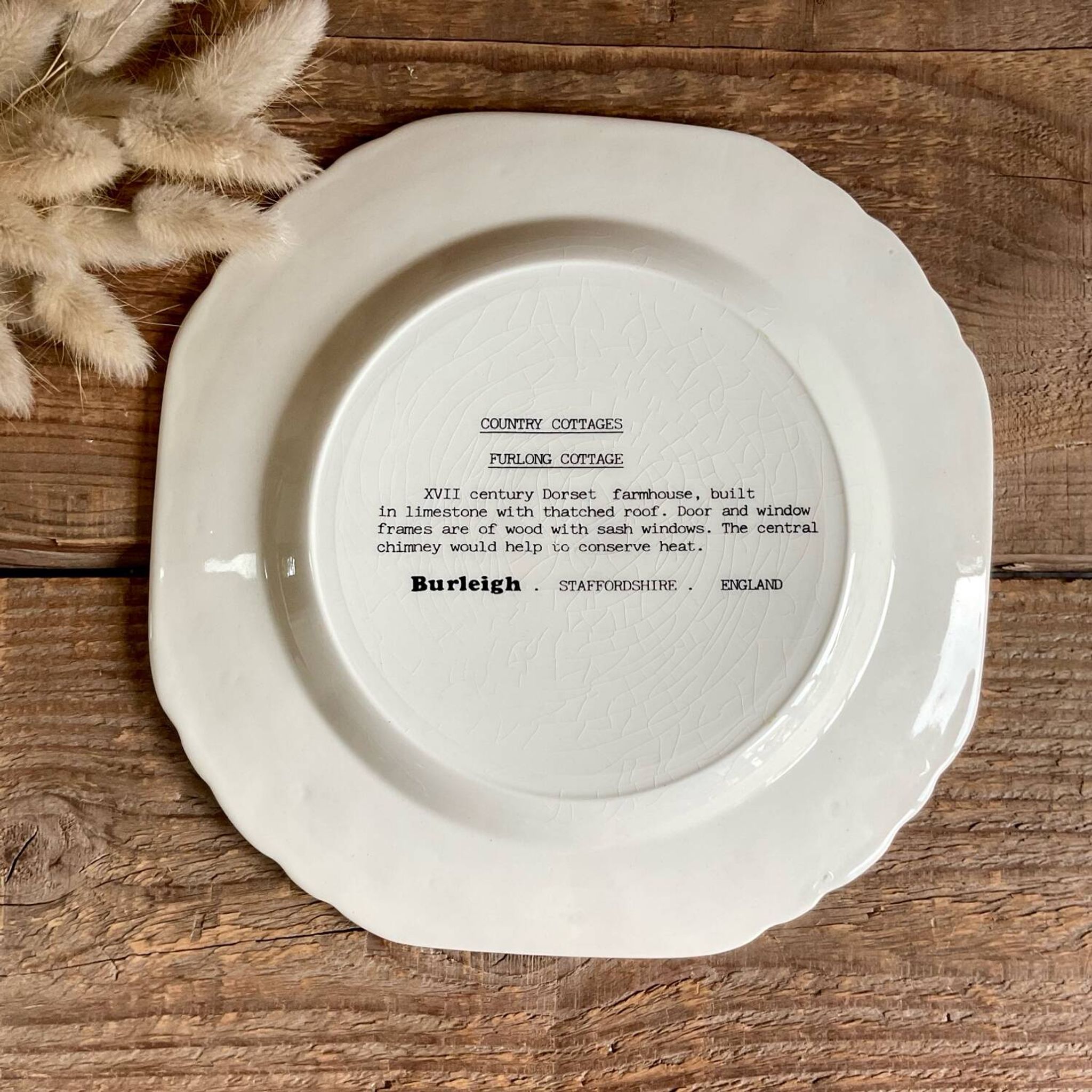 Set of "country cottages" plates Burleigh Staffordshire England