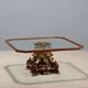Table basse ancienne en verre et bois, Italie, XXe siècle