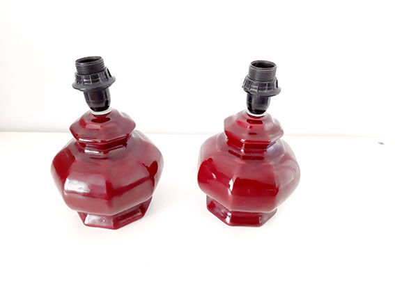 2 feet burgundy red lamp