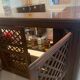 Vintage corner bar with fridge, corner unit/sink