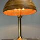 Italian midcentury pencil reed rattan brass Fungo mushroom table lamp 1970s