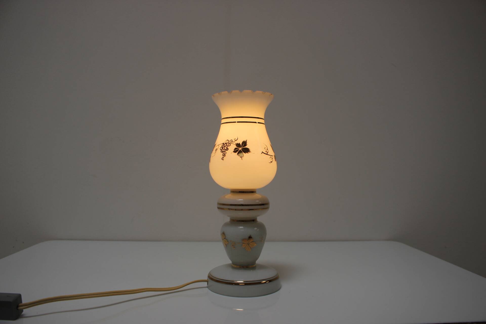 Lampe de table vintage en verre, années 1980, Allemagne