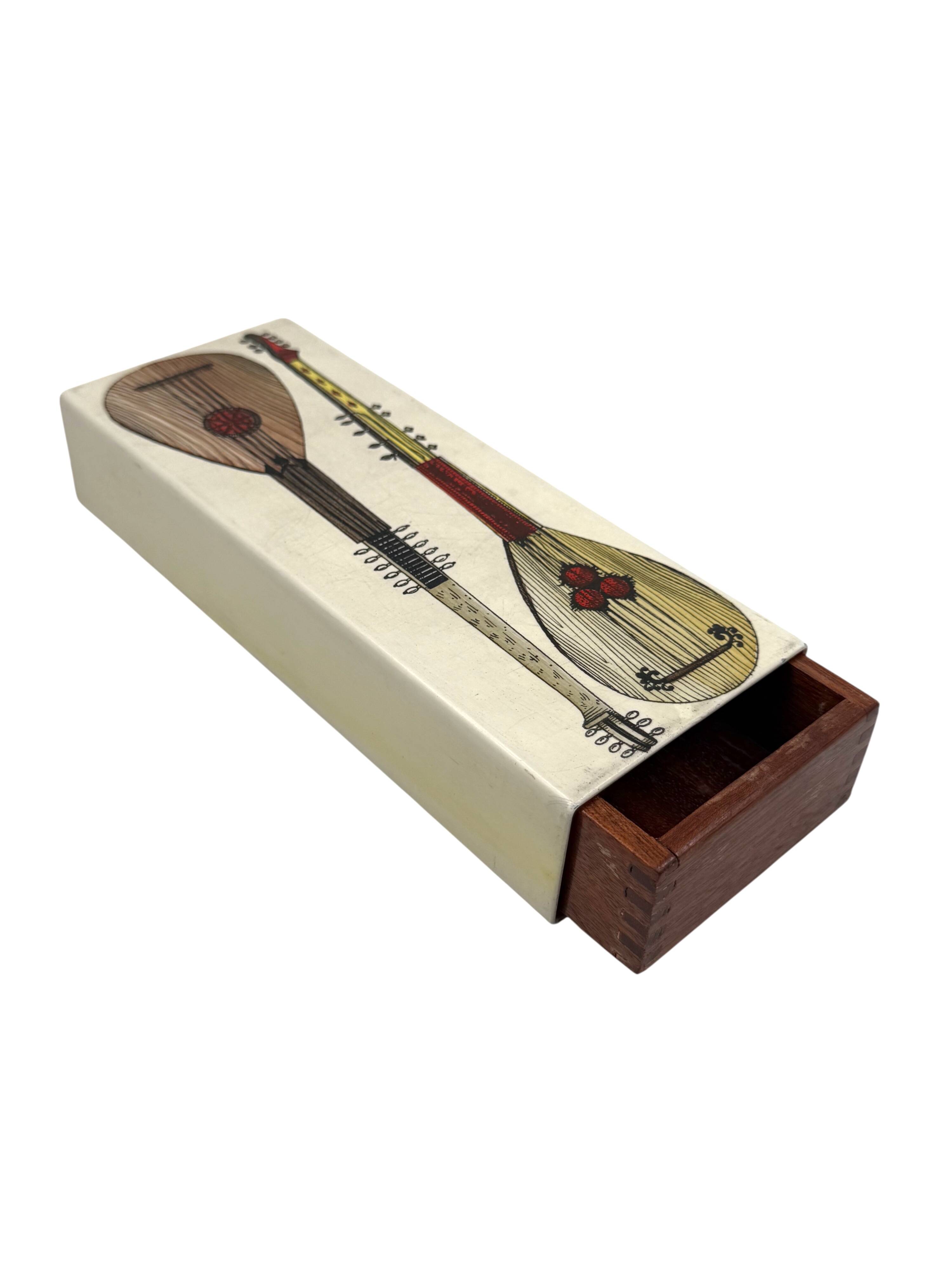 Piero Fornasetti, mandolins cigars Box, Milan Italy, ca. 1960s