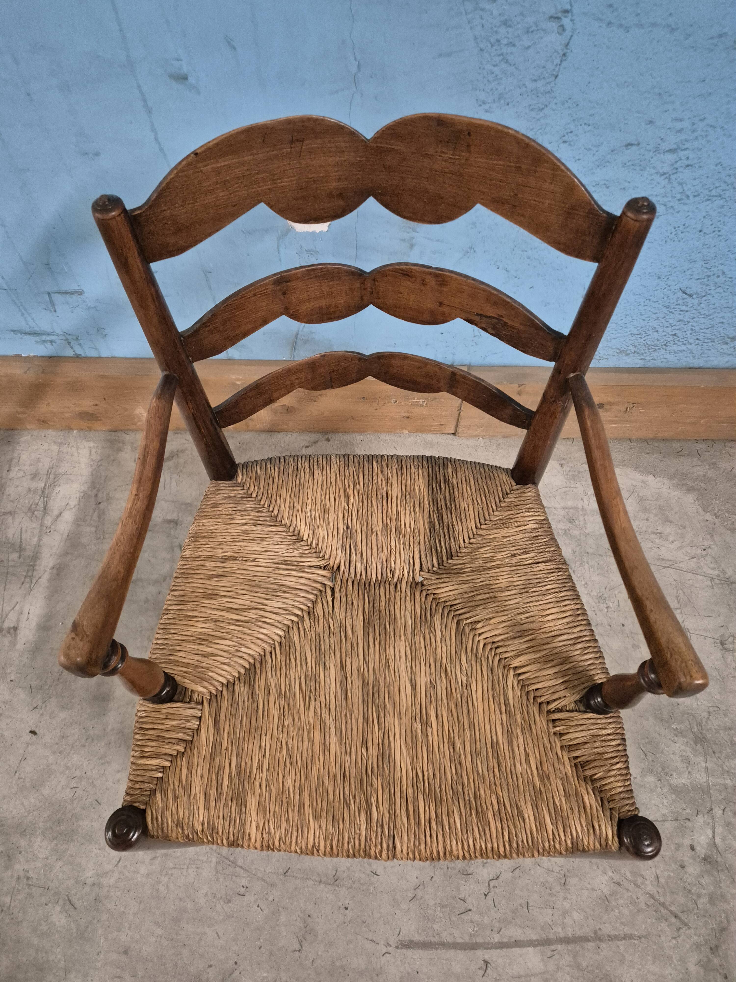 Armchair with straw seat