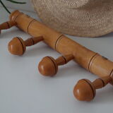 Portemanteau en bois style bambou vintage