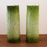 Pair of porcelain vases with portrait decoration of a woman