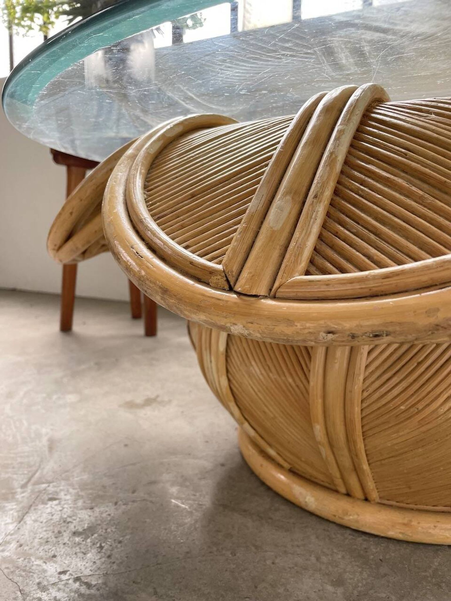 Vivai del sud “flower” rattan coffee table
