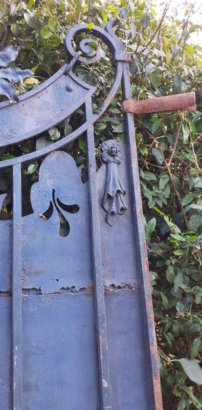 Portillon plein, fer jardin, H247x110cm, ancien, porte extérieure