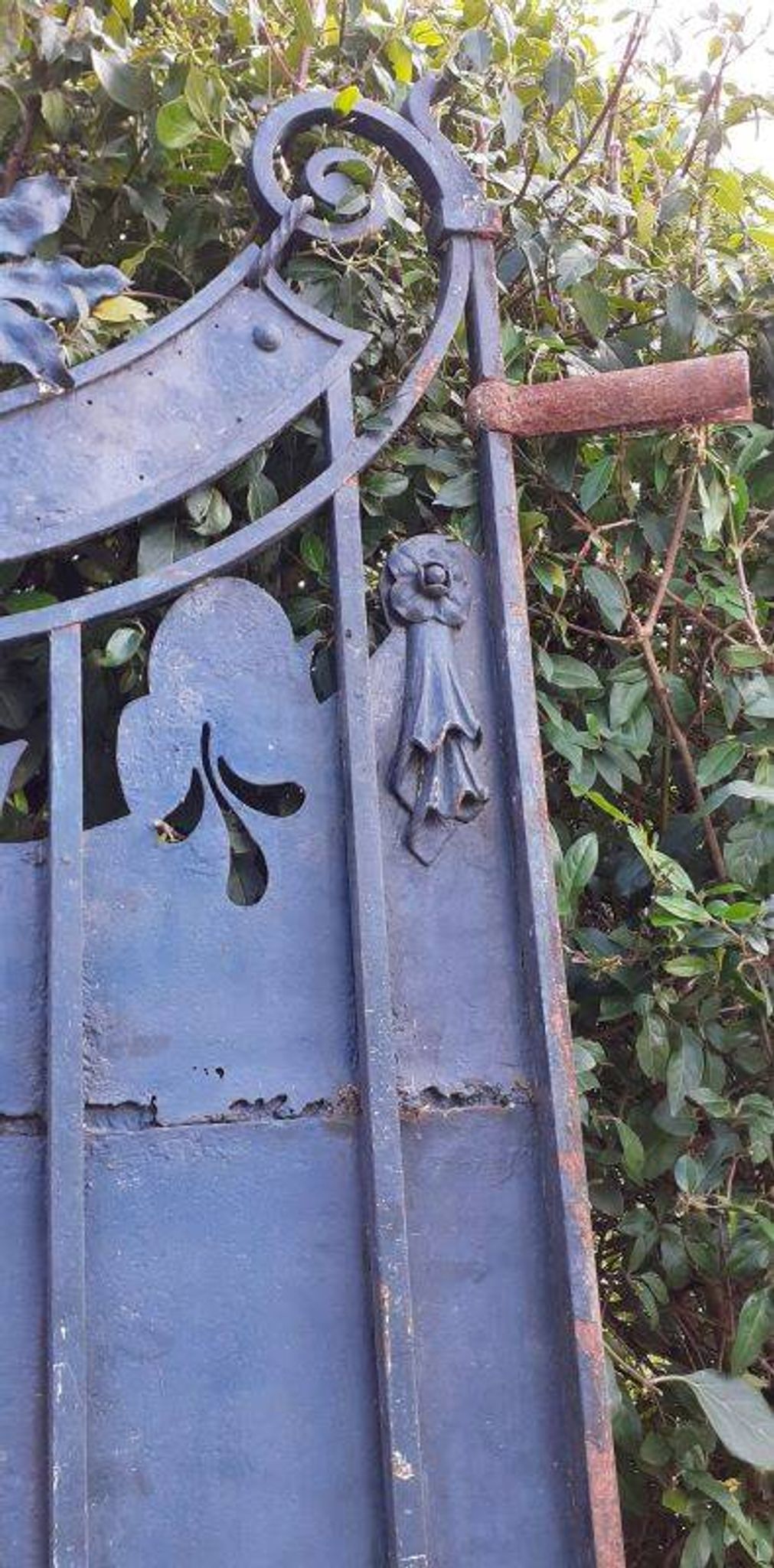 Solid gate, garden iron, H227x110cm, old, exterior door