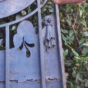Solid gate, garden iron, H227x110cm, old, exterior door