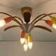 1950s mid century sputnik spider 9-light CEILING LAMP brass metal
