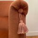 Vintage pink toad armchair with fringes