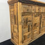 Patchwork wood sideboard