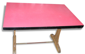 Table de bistrot en formica rouge