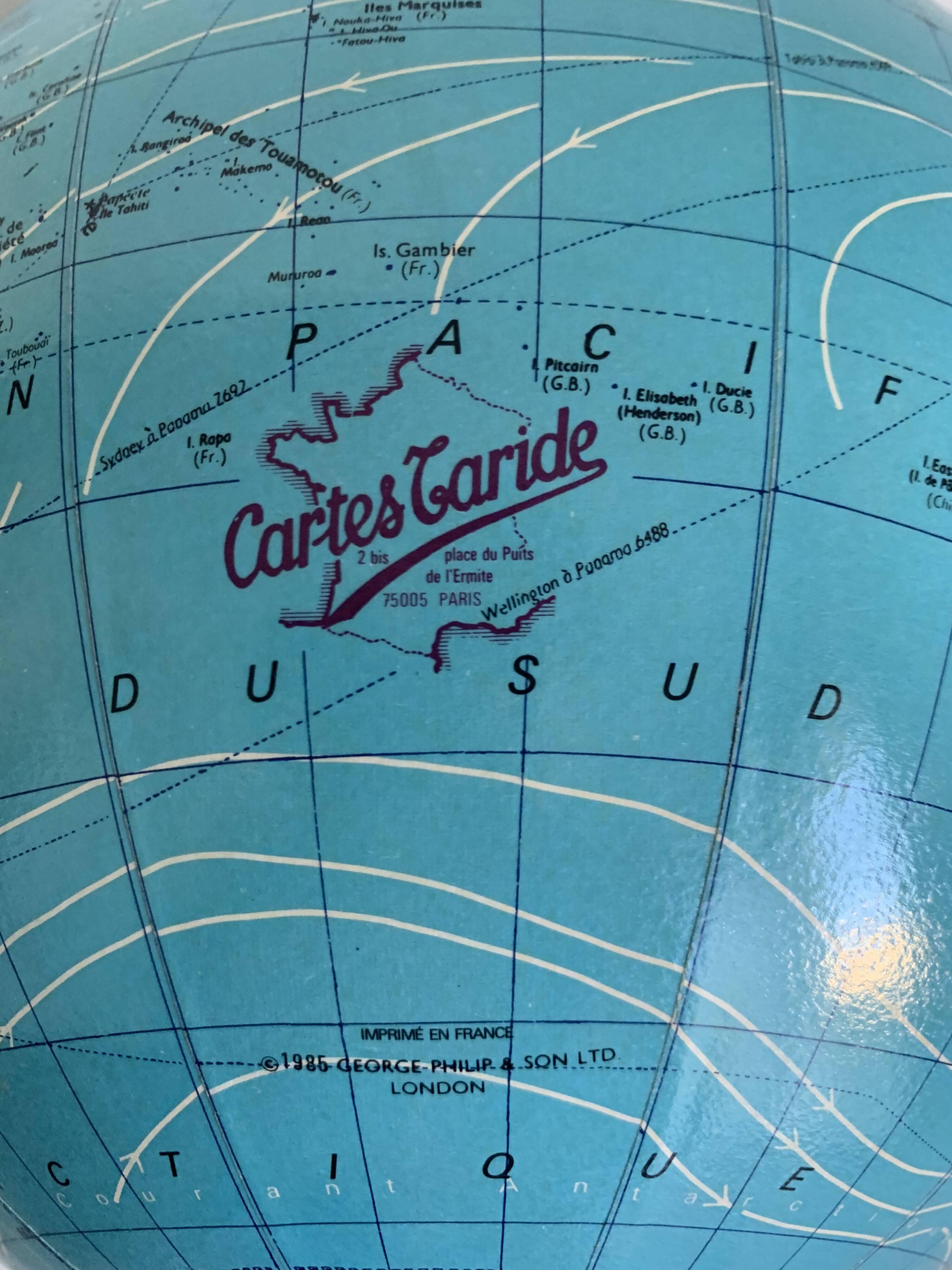 Vintage 1985 terrestrial globe Taride wood - 37 cm