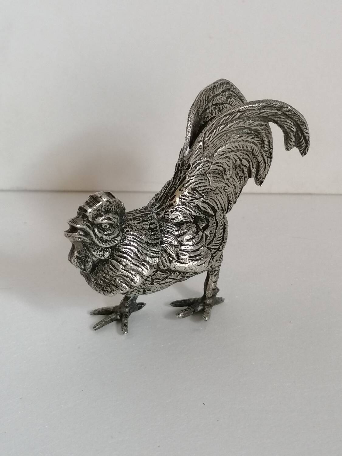 Duo of silver-plated roosters