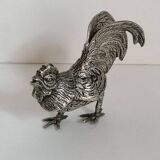 Duo of silver-plated roosters
