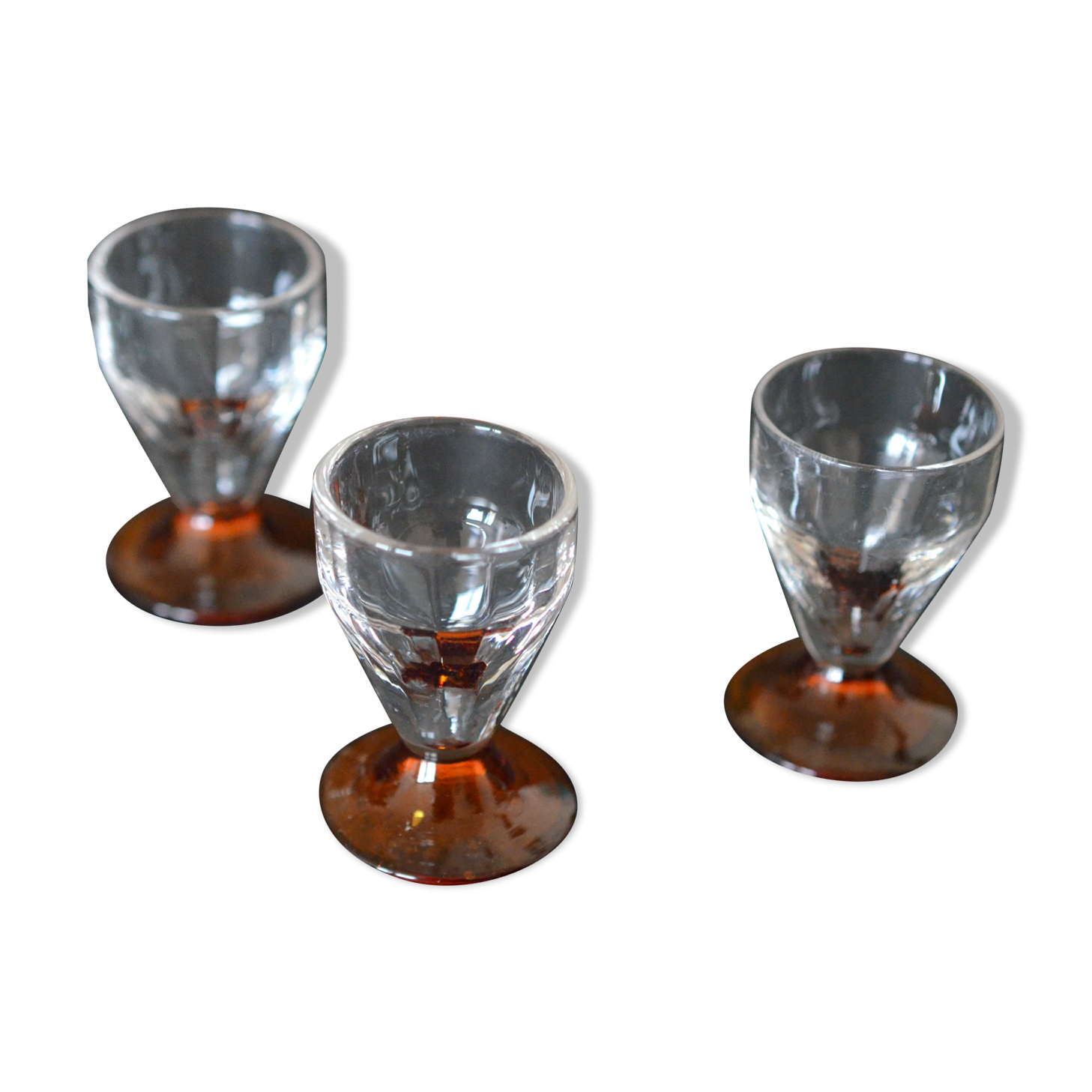 3 small vintage shot glasses