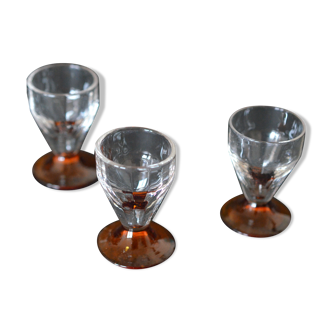 3 petits verres à liqueur vintage