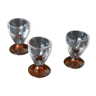 3 small vintage shot glasses