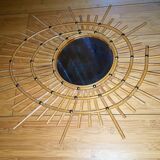 Ortf vintage rattan mirror 67x51cm