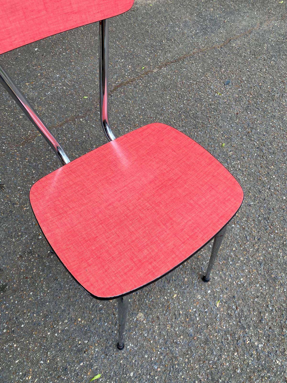 Vintage pink formica chair from the 1960s