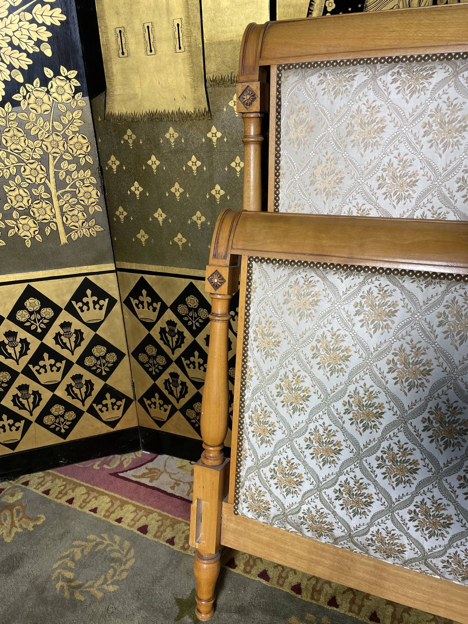 Directoire style upholstered bed