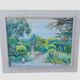 Mediterranean Garden – Original signed painting, bright landscape with a view