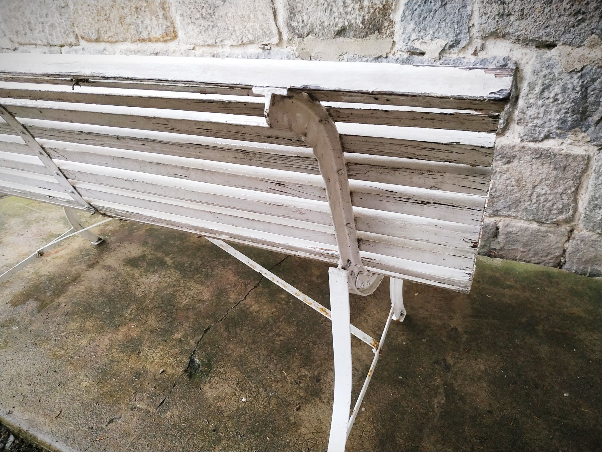 Vintage slatted garden bench