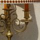 Copper candlesticks adapted as bedside lamps, the pair.