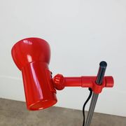 Miwi red metal spot floor lamp, vintage