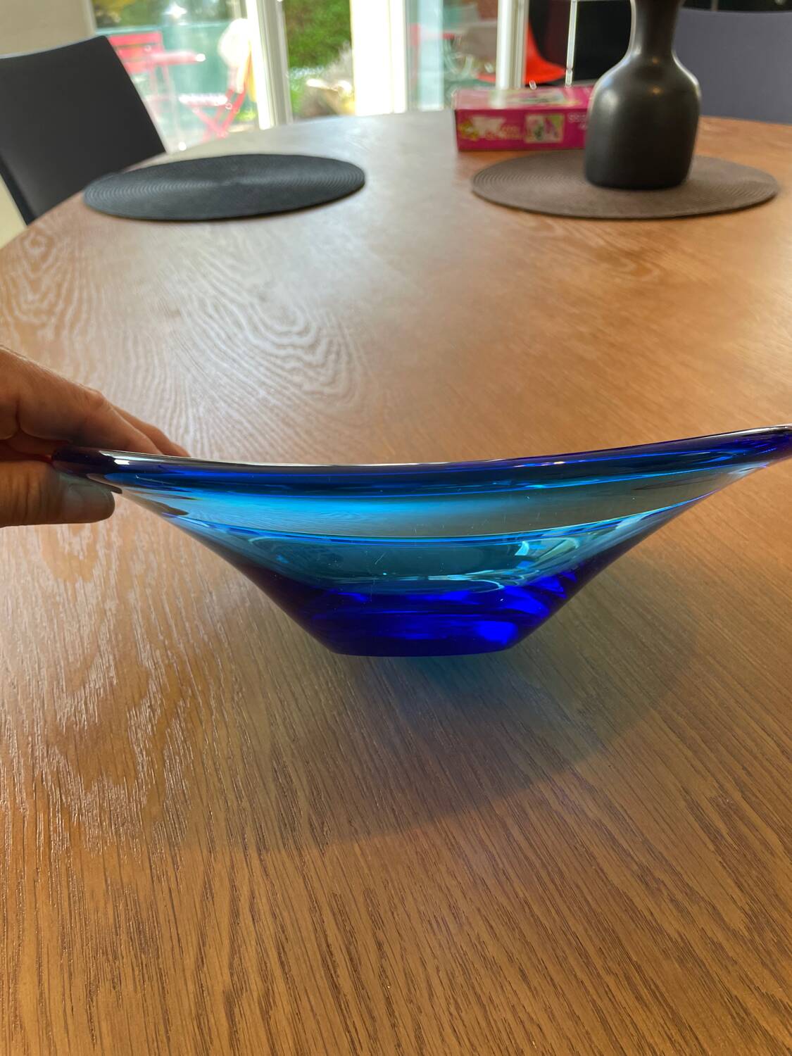 Cobalt blue bowl or catchall in Scandinavian design.