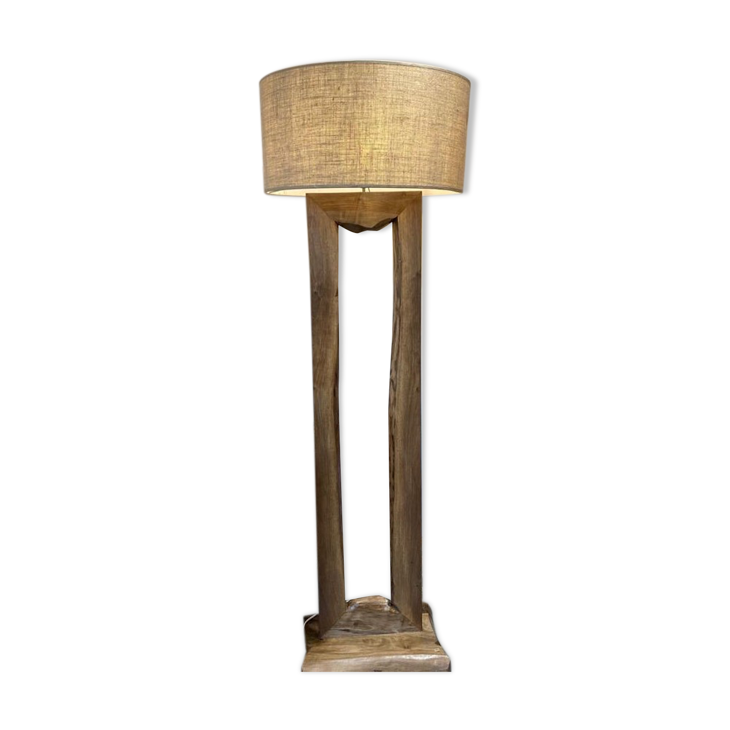 Walnut wood floor lamp