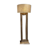 Walnut wood floor lamp