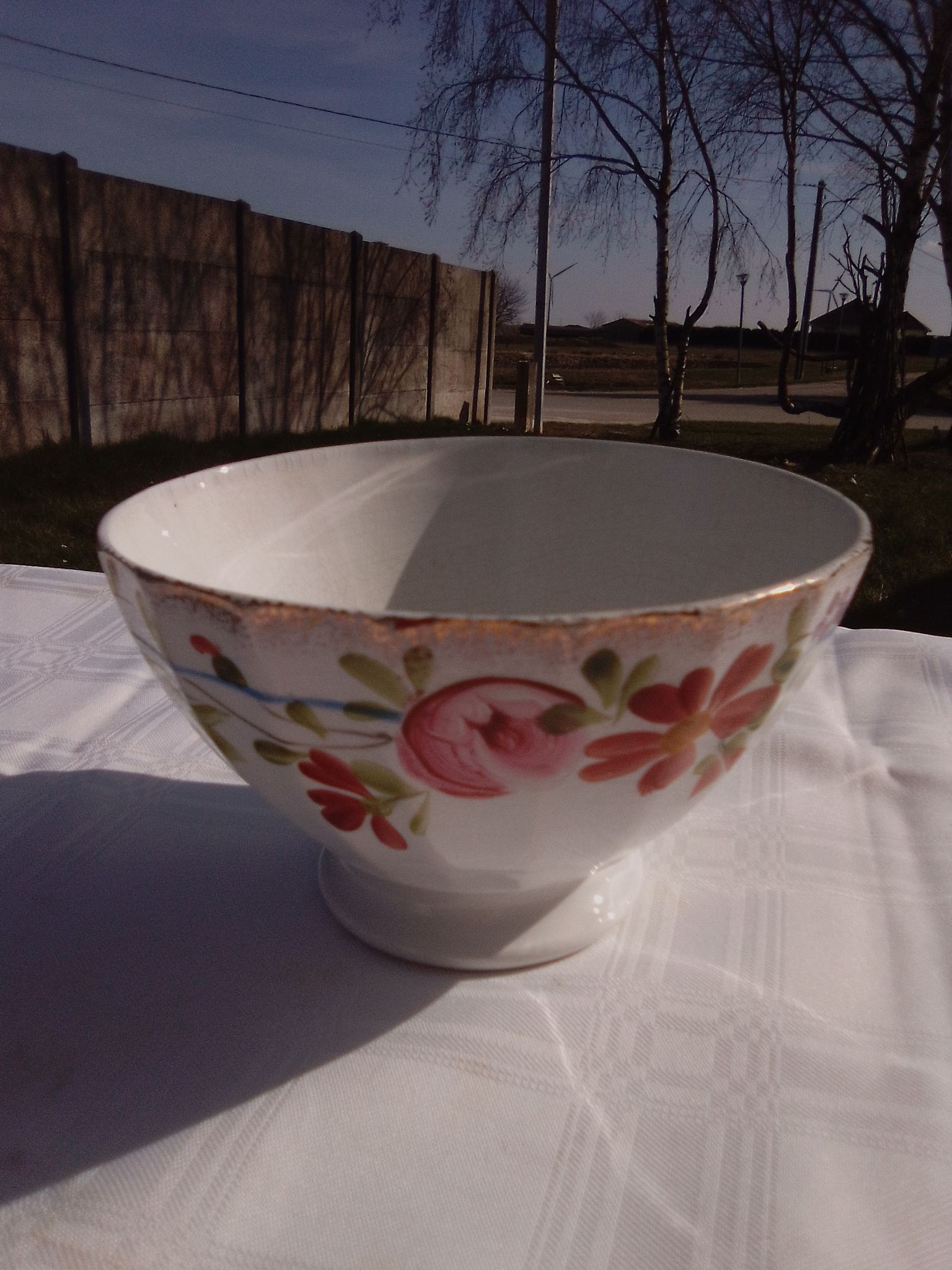 Earthenware bowl of Saint Amand Hamage north diam 15 cm H 9 cm flower pattern
