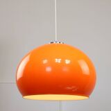 Suspension géante orange Space Age de Guzzini, années 70