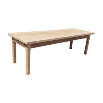 Solid oak farm table 1 rough wood drawer