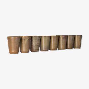 Set of 8 Digoin sandstone glasses