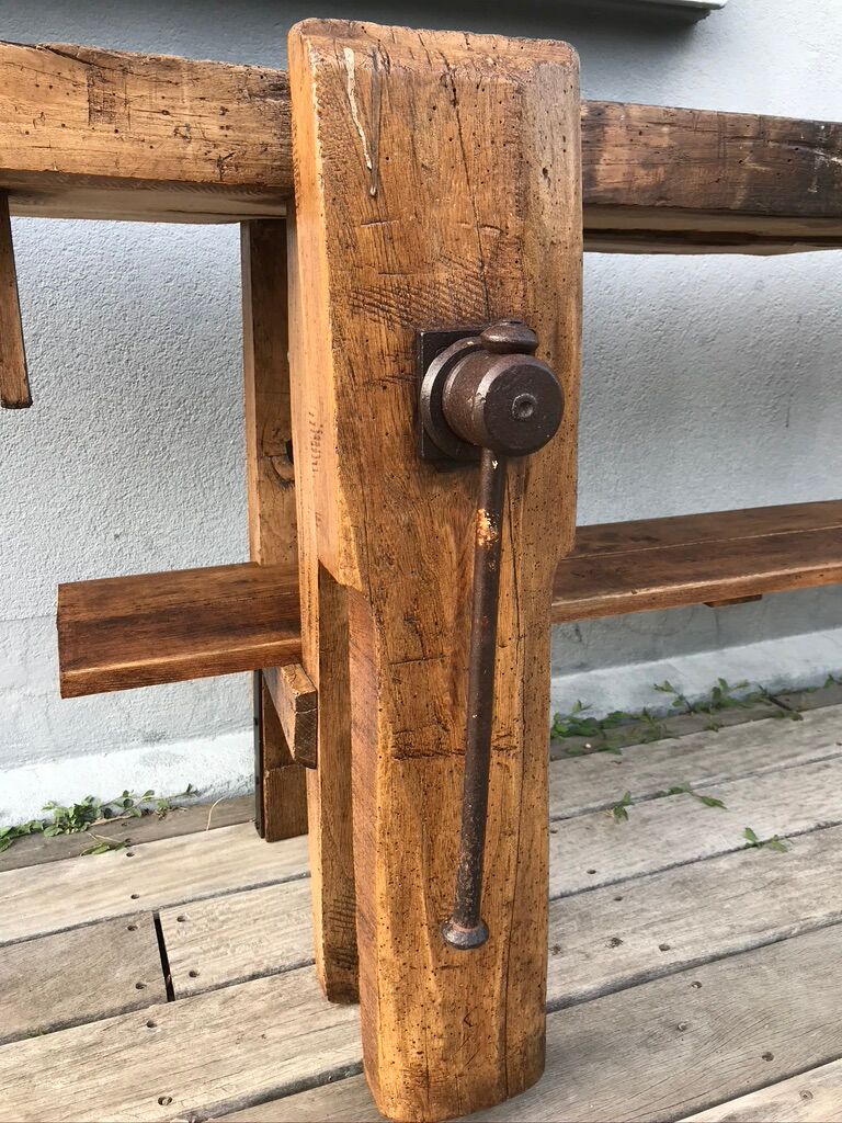 250cm oak carpenter's workbench, early XX