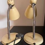 Paire de lampe tôle beige