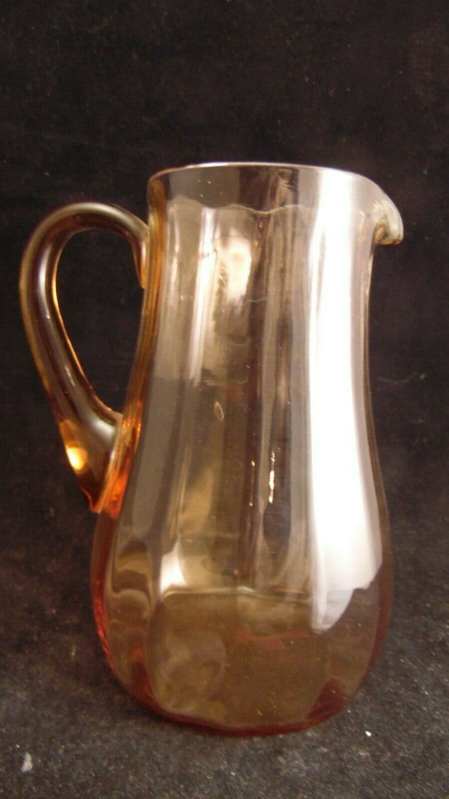 Vintage Parisian orangeade service in orange-blown glass jug with 6 glasses