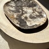 Very large pocket or dish in petrified wood